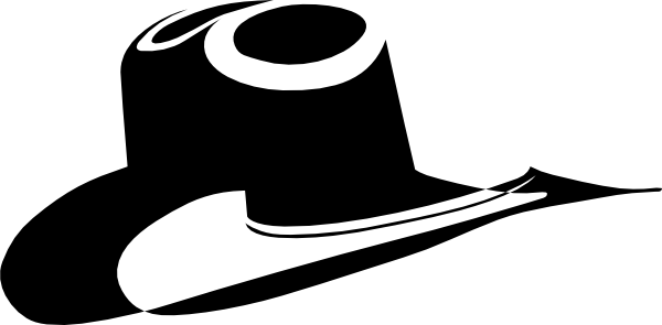 Black Cowboy Hat Clip Art (600x295)