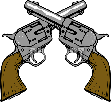Coolest Pistol Clipart Current Cowboy Clipart Clipart - Wild West Gun Clipart (361x333)