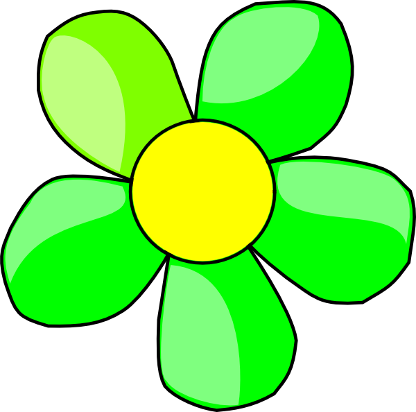 Green Flower Clipart - Cartoon Flower (600x594)