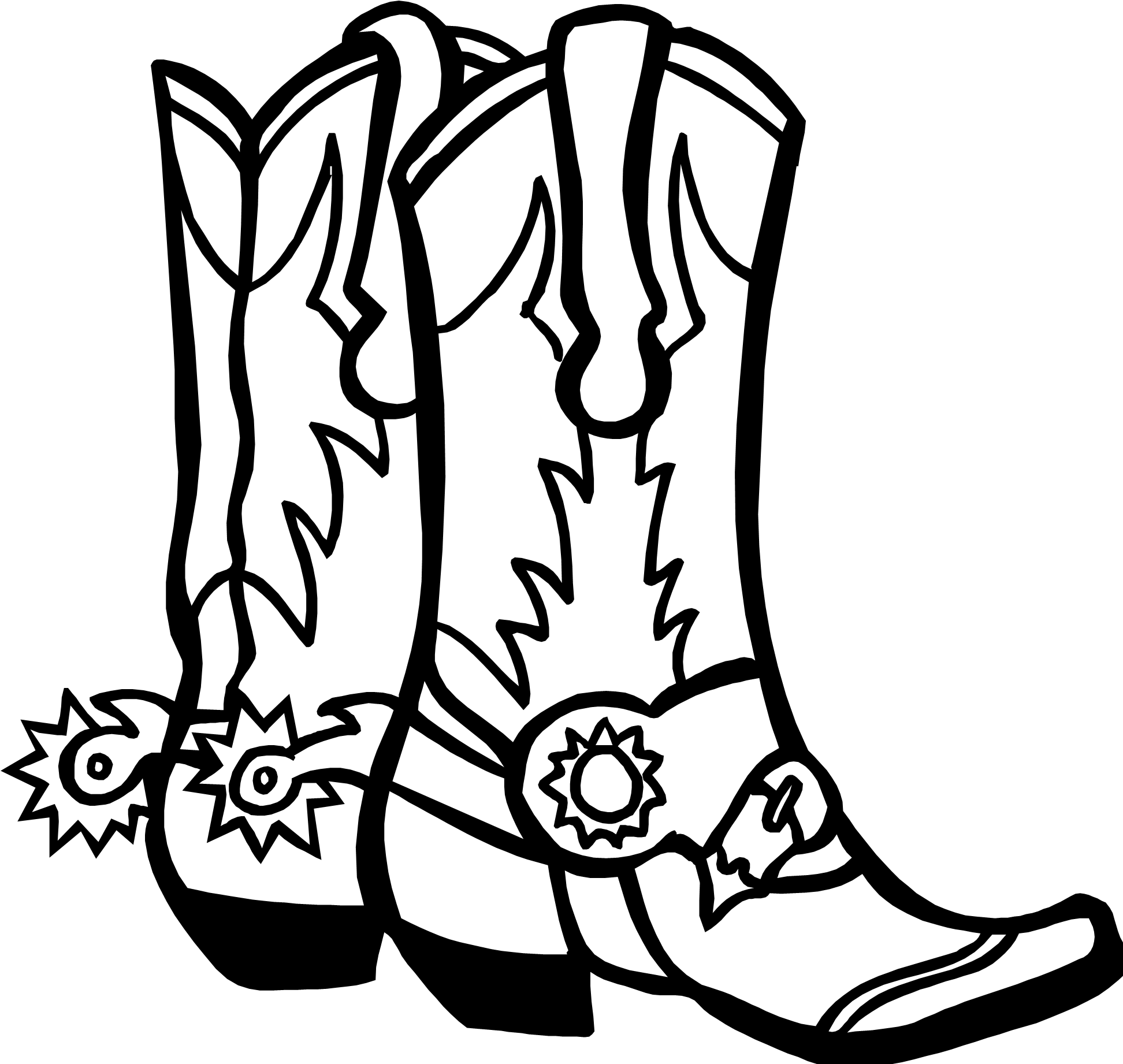 Trends For Cowboy Boots Drawing - Drawing Of Cowgirl Boots (1944x1848)