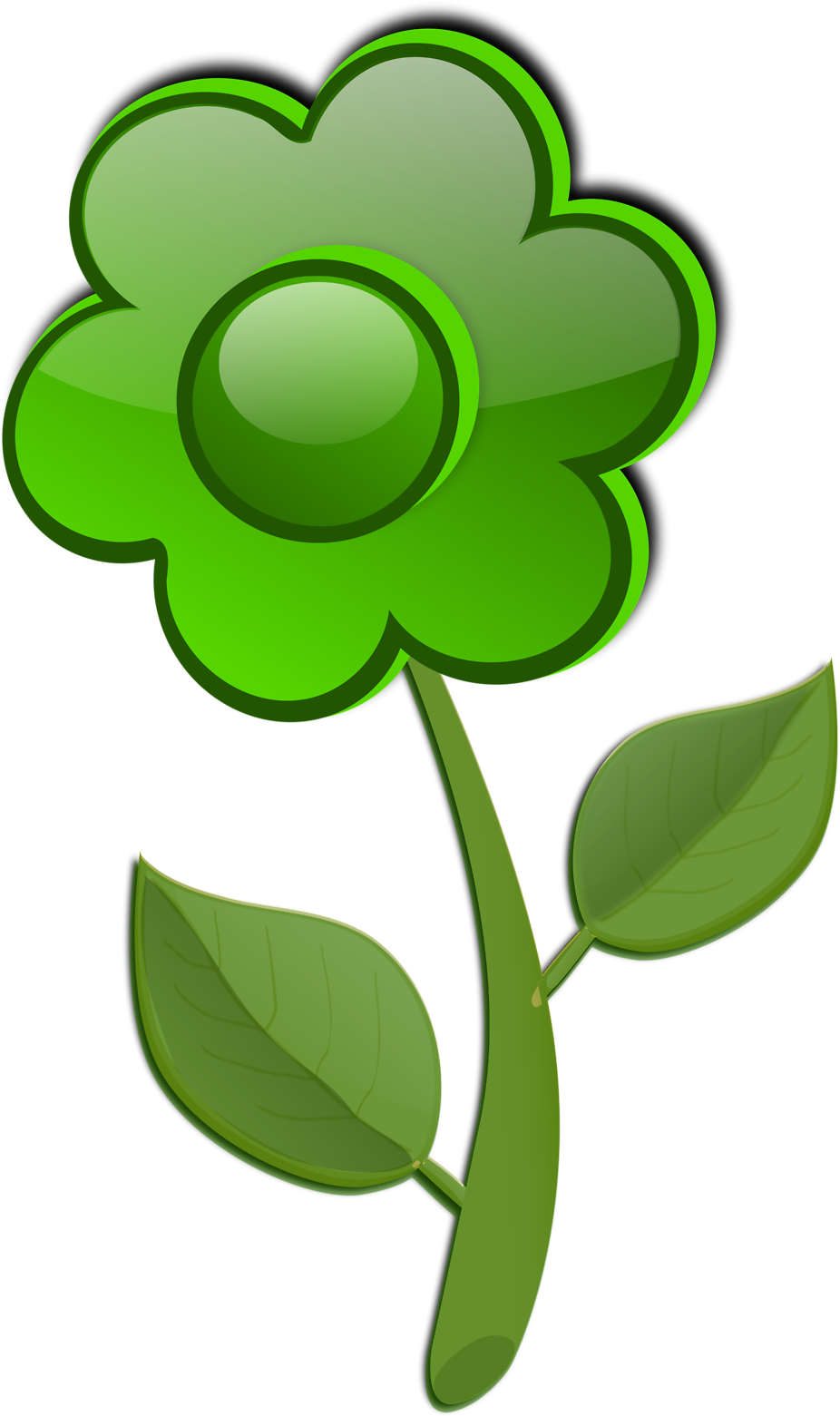 Green Flower Clipart - Clip Art Flower Green (958x1612)