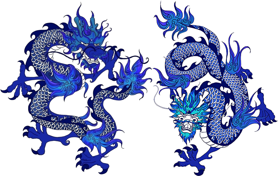 Jingdezhen Blue And White Pottery Chinese Dragon Clip - Blue Chinese Dragon (1010x639)