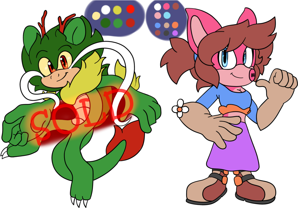 Adoptables 1- Pig And Chinese Dragon By Kjdragon70 - Sonic Oc Chinese Dragon (1057x755)