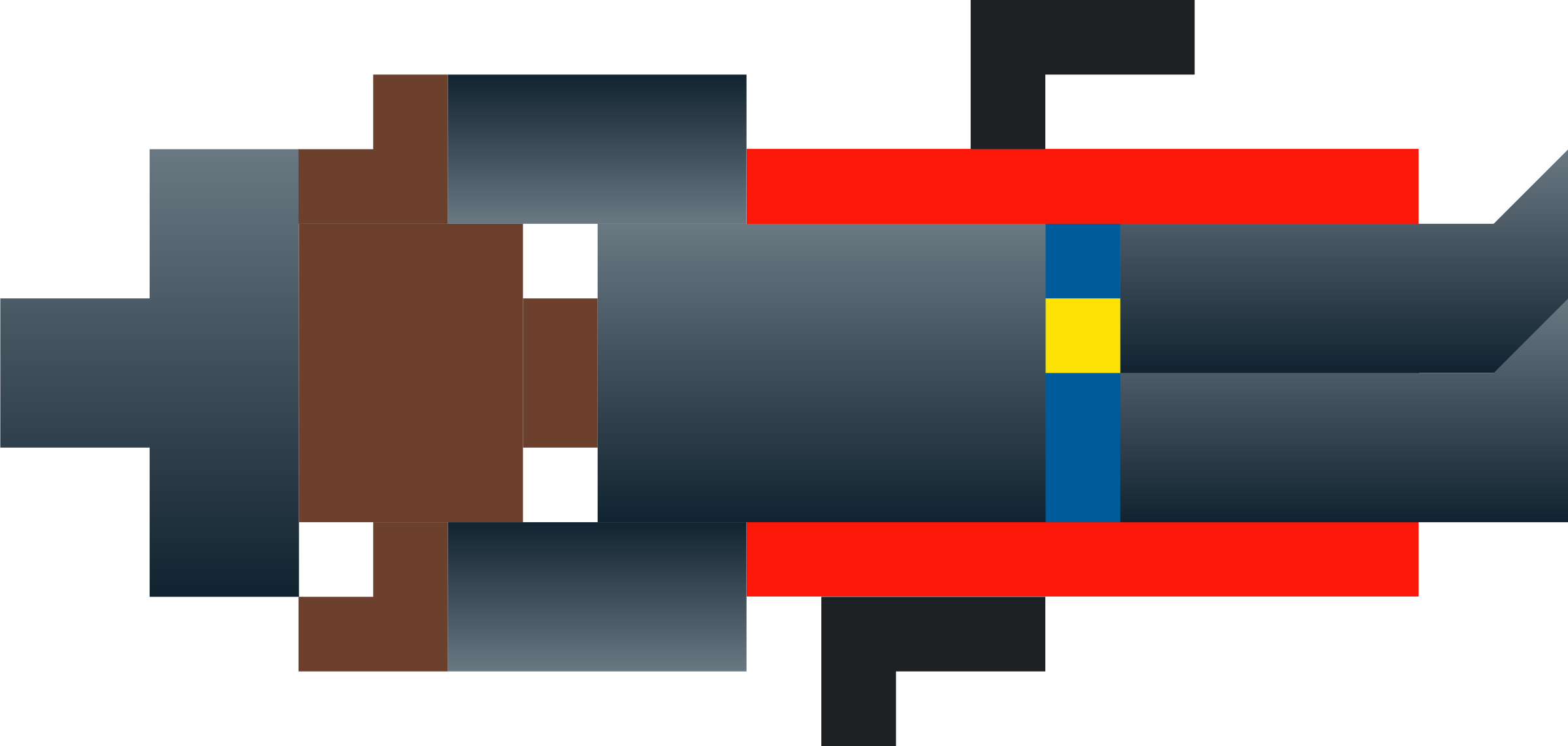 Cowboy With Guns - Pixel Art Guns Png (2400x1143)