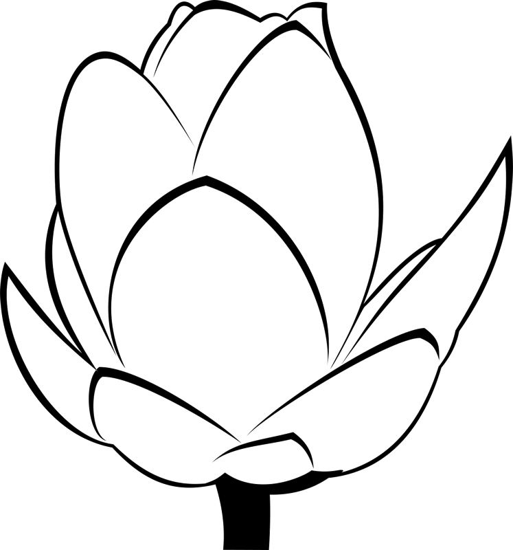 Bloom Rose Bud Flower Rubber Stamp - Flower (747x800)