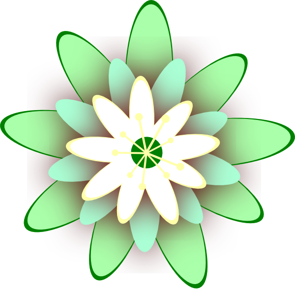 Green Flowers Clip Art (600x592)