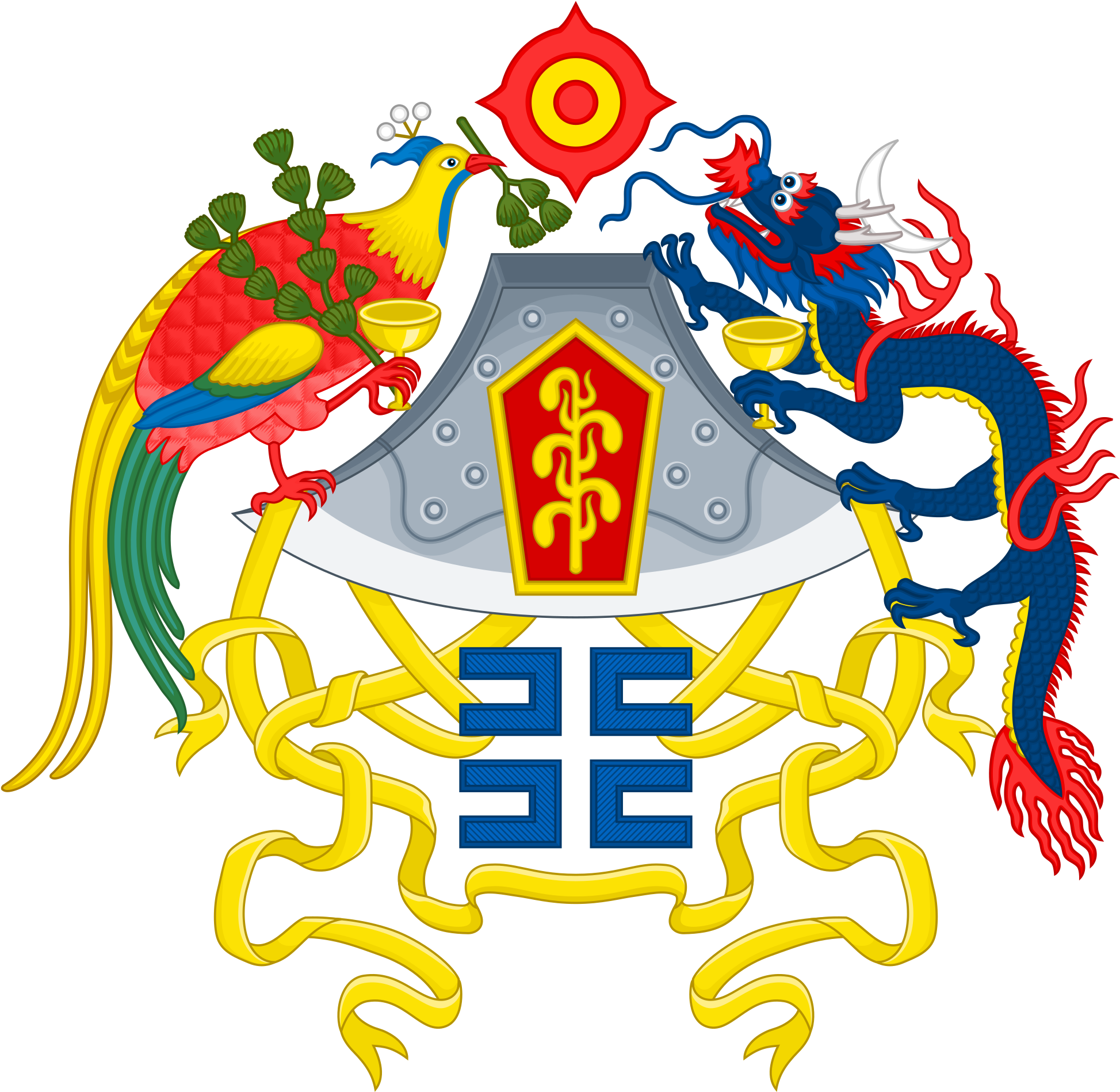 The Azure Dragon On The Chinese National Emblem, 1913-1928 - The Azure Dragon On The Chinese National Emblem, 1913-1928 (2000x1899)