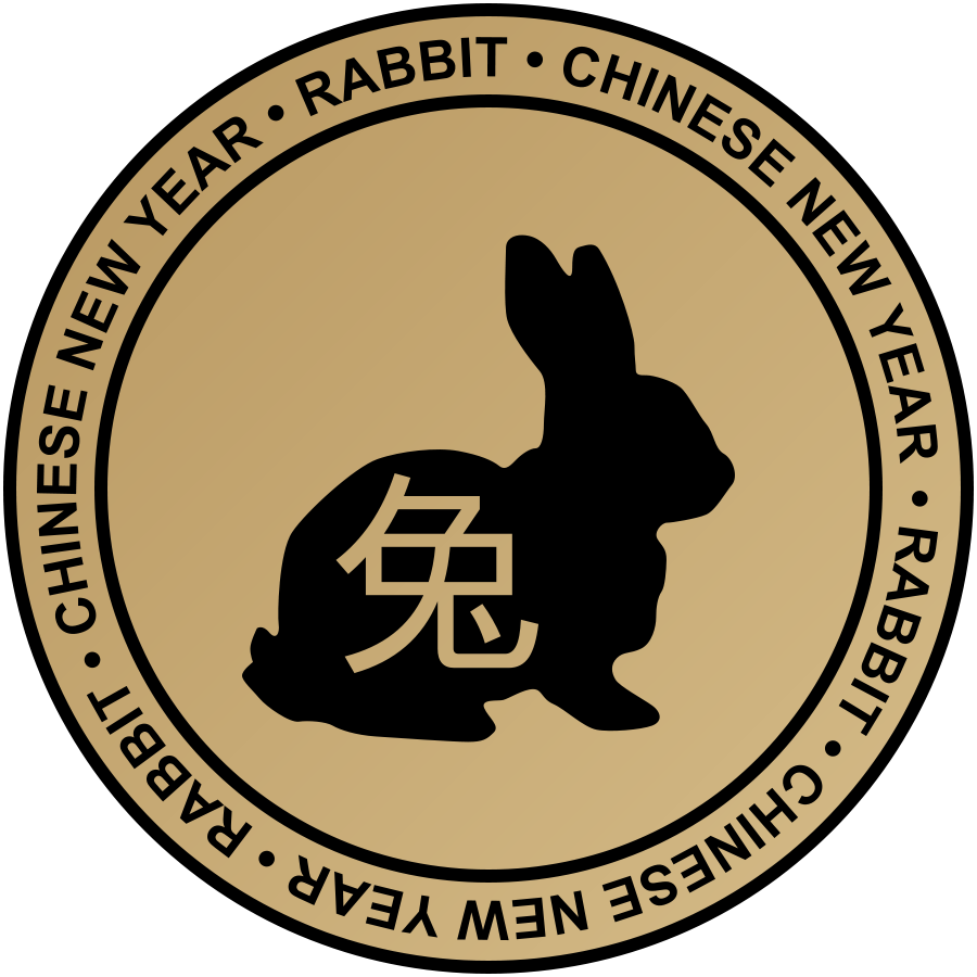 Free Chinese New Year Emblem - Rabbit Silhouette (900x900)