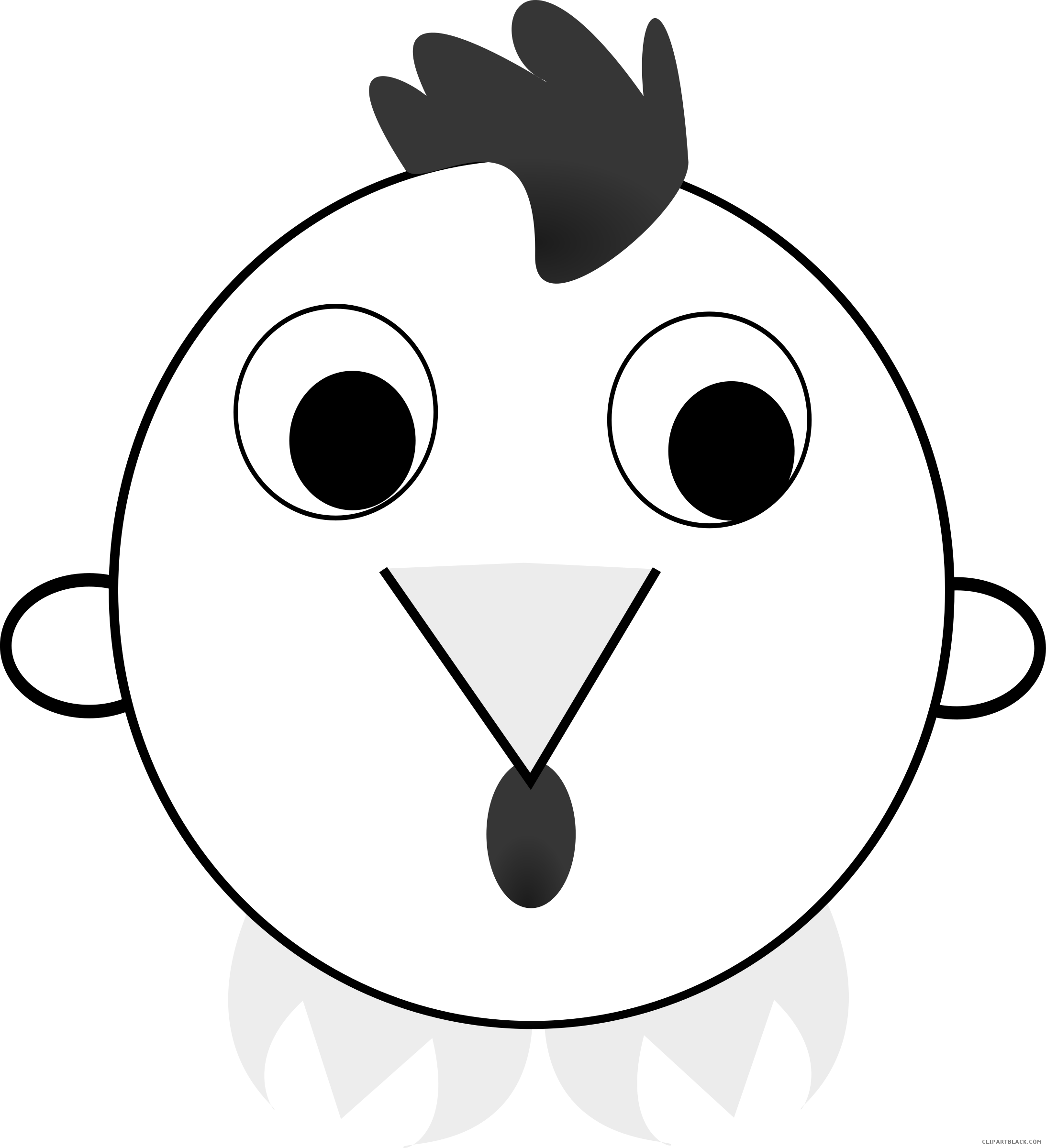 Chinese Rooster Animal Free Black White Clipart Images - Chinese Zodiac (2186x2400)