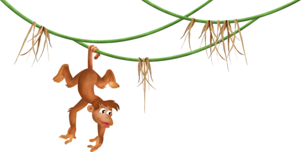 Explorez Singe, Clip Art Et Plus Encore - Dessin La Guenon Le Singe Et La Noix (600x304)