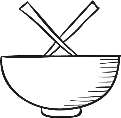 Chinese Bowl Vector - Chinese Bowl Black And White (512x512)