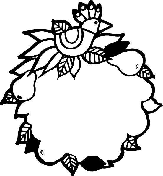 Birds Frame Clipart Black And White (552x595)