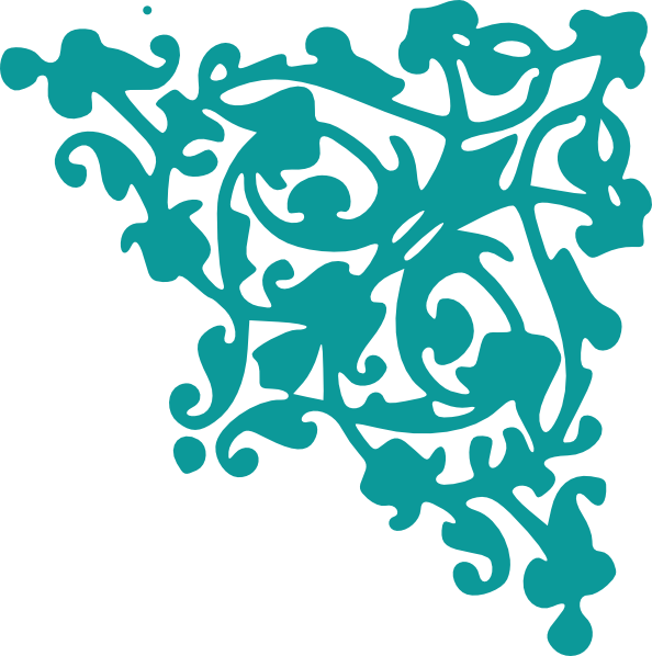 Turquoise Flowers Clip Art (594x598)