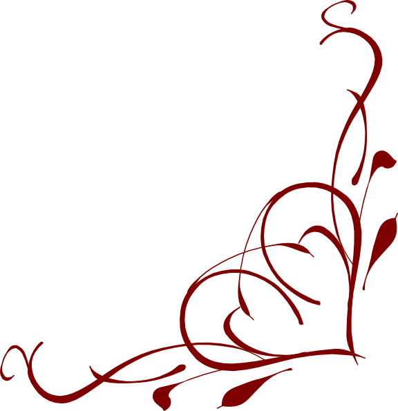 Scroll Corner Clipart - Hearts In The Corner (576x595)