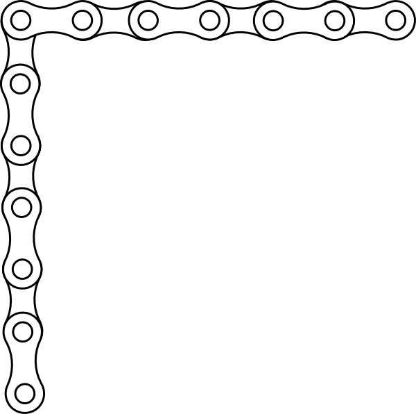 Chain Link Border Clipart - Bike Chain Link Drawing (600x596)