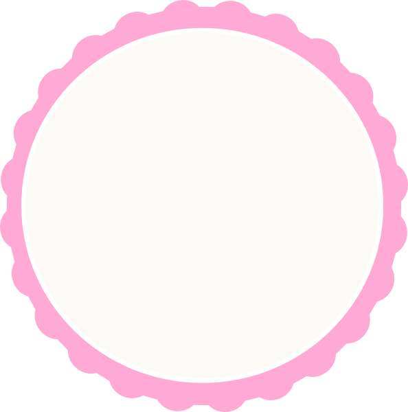 Red Ivory Scallop Circle Frame Clip Art At Clker Com - Circle Frame Png (594x600)