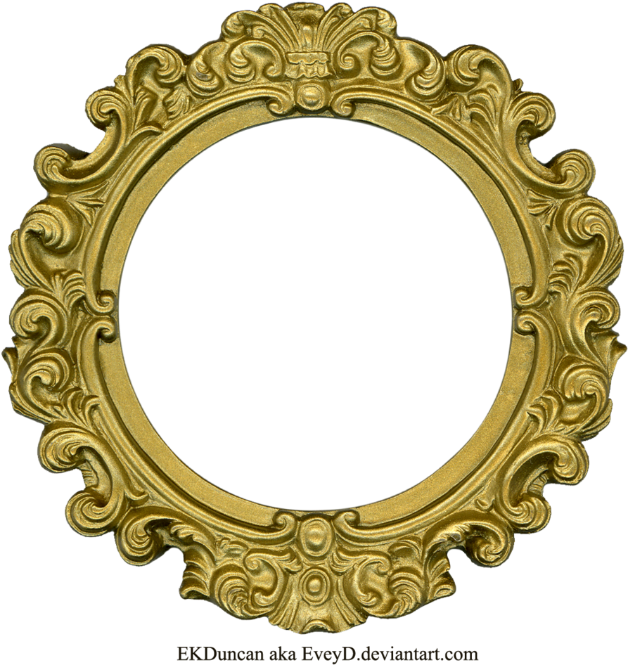 Golden Round Frame Png Clipart - Gold Oval Frame Png (900x949)