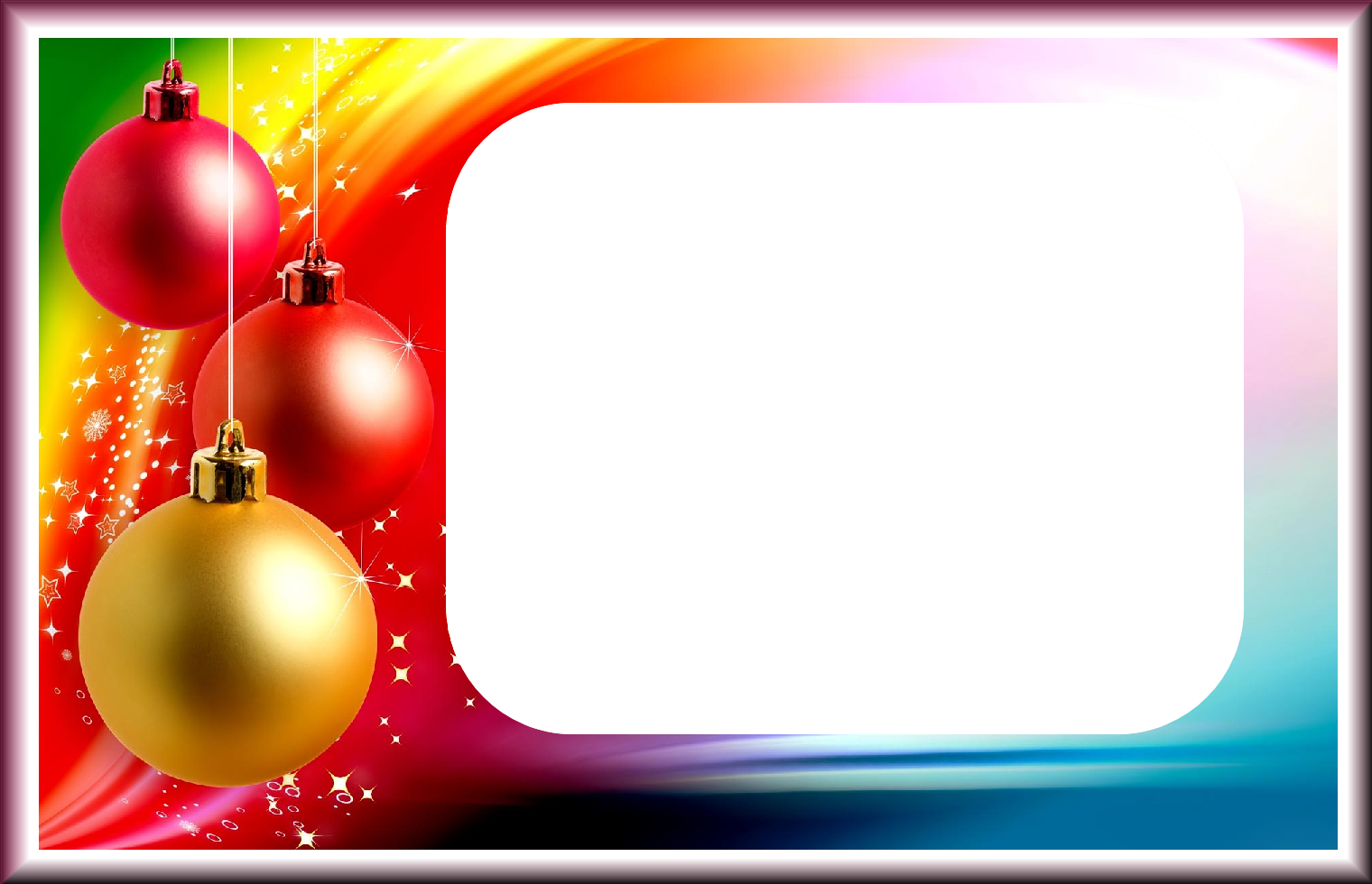 Download Png Xmas Frame Clipart Image - Transparent Christmas Photo Frams Png (1520x980)