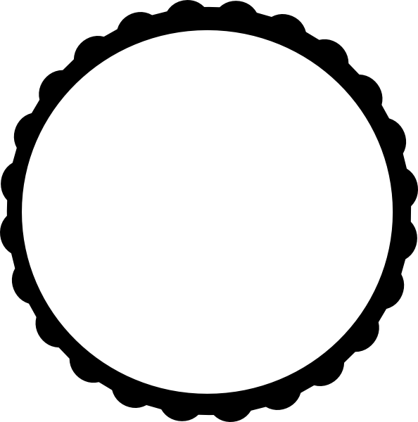 Teal Scallop Circle Frame Clip Art At Clker - Circle Frames Png (594x600)