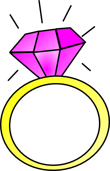 Pink Diamond Clip Art - Clipart Of A Ring (384x595)