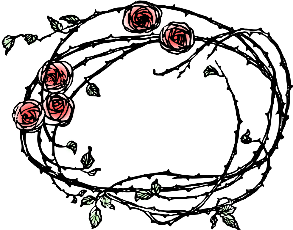 Rose Border Line Art (1000x802)