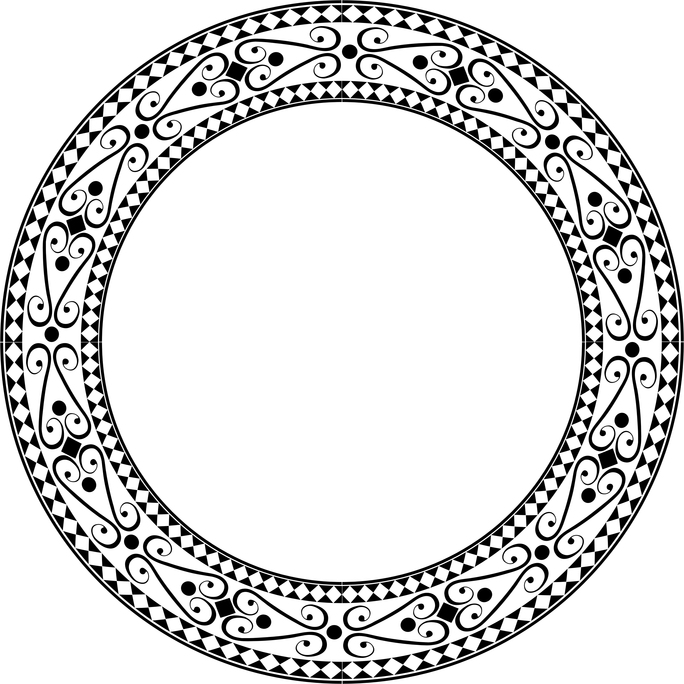 Ornamental Round Frame Large - Decorative Circle Frame Png (2354x2354)