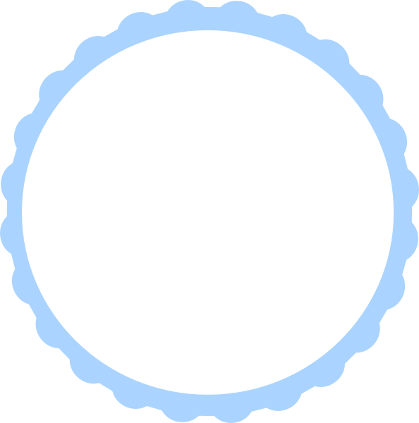 Teal Scallop Circle Frame Svg Clip Arts 594 X 600 Px - Circle Frame Png (594x600)