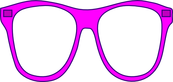 Small - Pink Glasses Frames Cartoon (600x285)