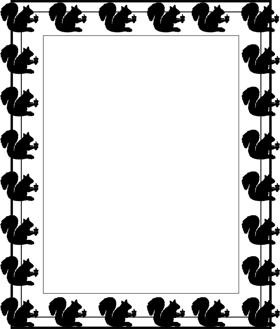 Squirrels Free Stock Photo Illustration Of A Blank - Squirrel Clip Art Border (958x1127)