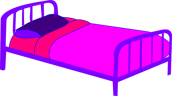 Purple Bed Pink Covers Clip Art At Vector Clip Art - Pink Bed Clipart (600x336)
