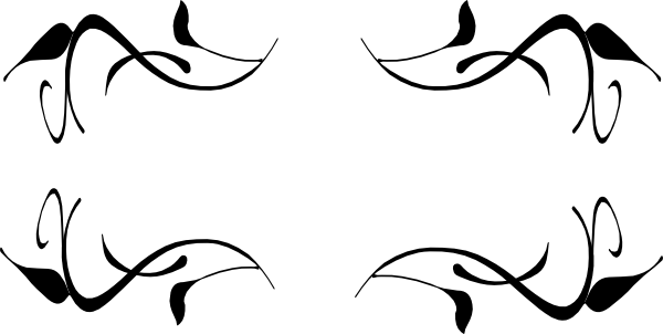 Swirl - Border - Clipart - Black And White Vine Border (600x302)