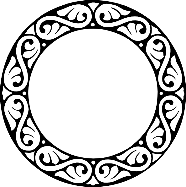 Clip Art Round Borders Flowers (594x595)