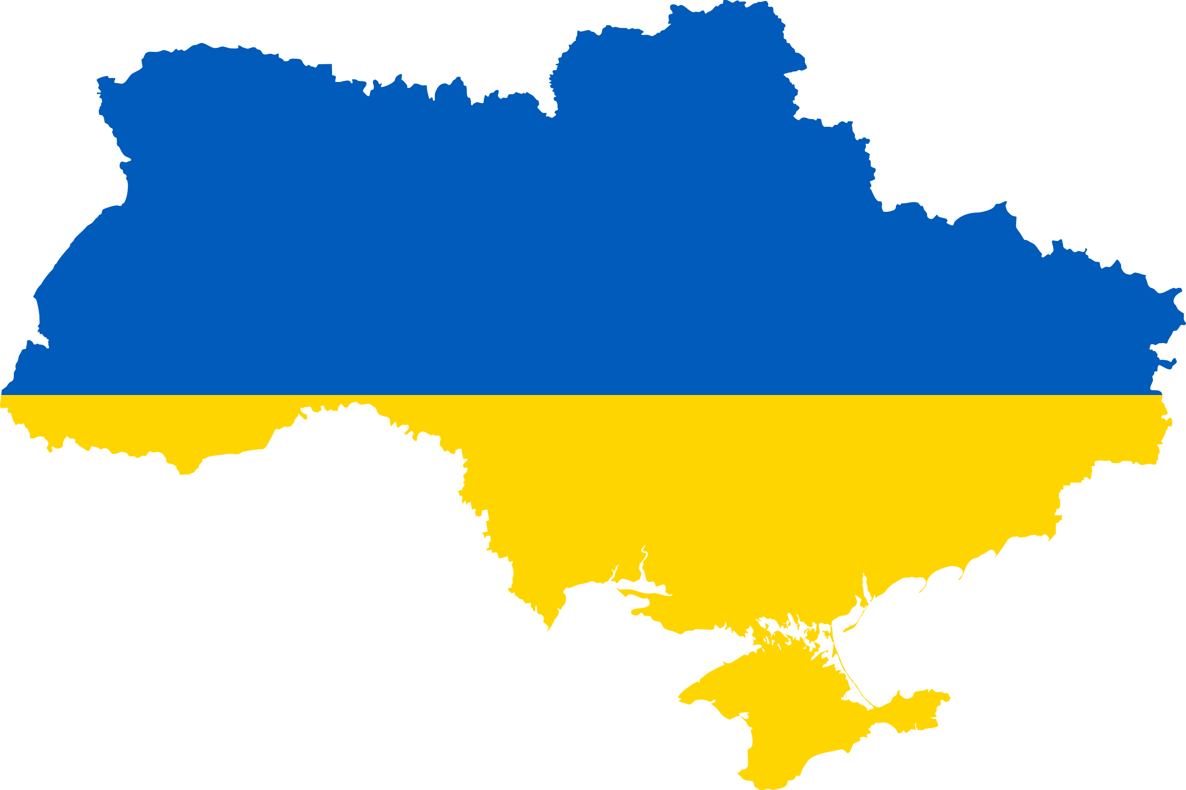 Ukraine Clipart - Ukraine Flag Map Png (2400x1600)