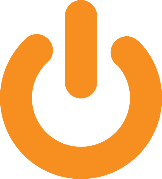 Button Clipart Outline - Orange Power Button Png (540x596)