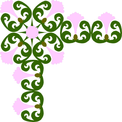 Pink Flower Border Clipart Pink Flower Border Clip - Pink Flower Shower Curtain (400x398)