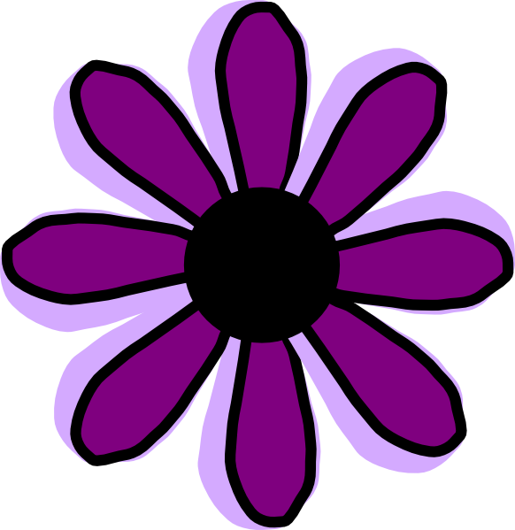 Purple Flower 9 Clip Art At Clker - Flower Purple Clipart (582x599)