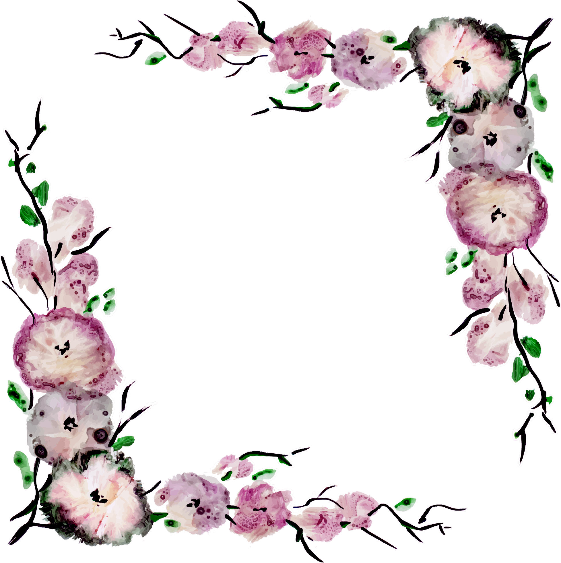 Flower Purple Best Borders Euclidean Vector - Borders Png (1955x1962)