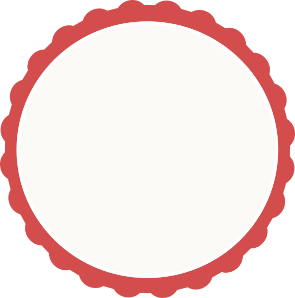 Red Ivory Scallop Circle Frame - Red Circle Frame Clipart (750x750)