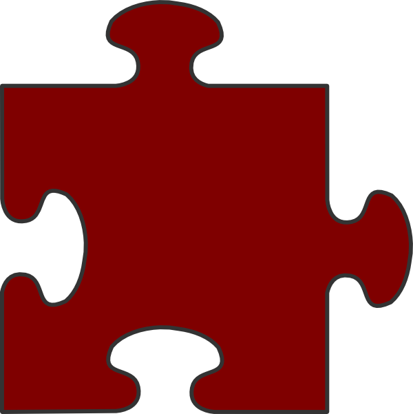 Maroon Puzzle Piece Clip Art (600x601)