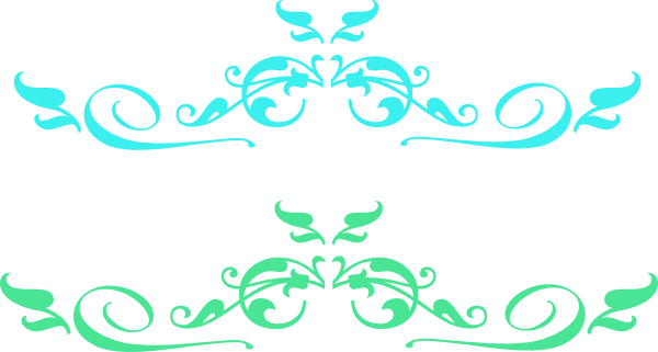 Swirl Light Blue Top 2 Clip Art - Decorative Elements Clip Art (600x321)