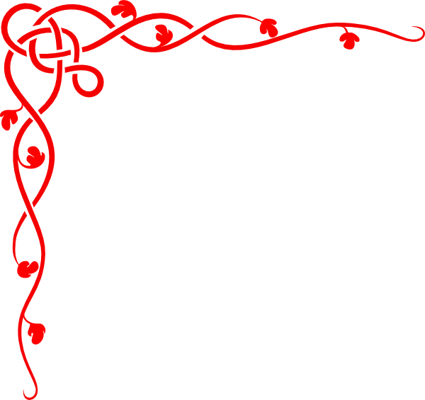 Clipart Info - Red Flowers Clip Art Border (600x565)