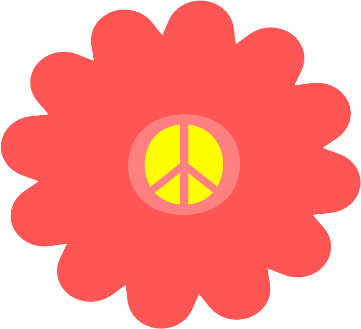 Pix For Hippie Flower Clip Art - Flower Power Png Transparent (777x770)