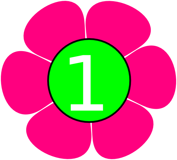 Cute Number 1 Cliparts - Big Flower Clipart (600x541)