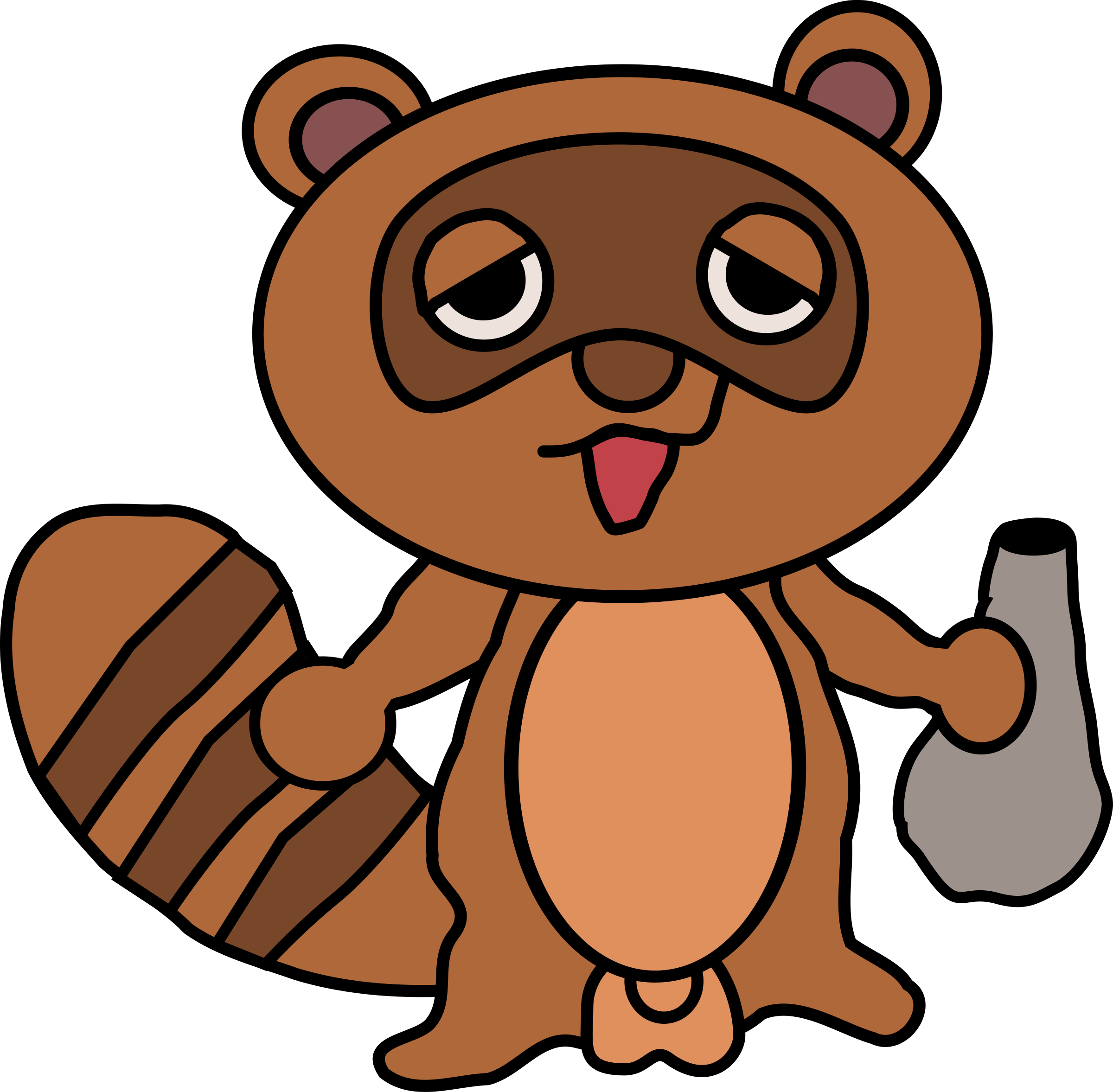 Japan Raccoon Clip Art - Tanuki Cartoon (2400x2355)
