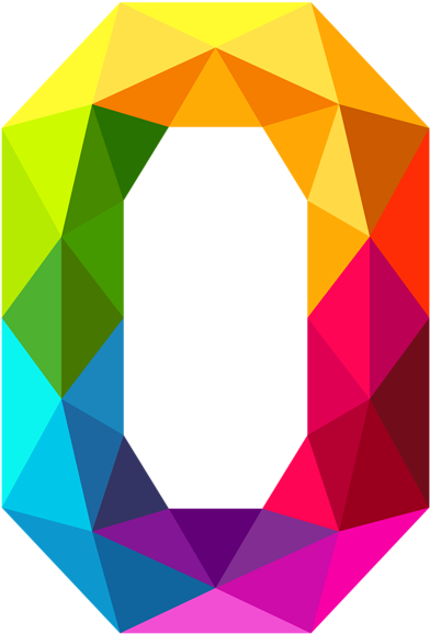 Free Images 2018 Numbers Clipart Black And White - Colourful Triangles Number Png (411x600)
