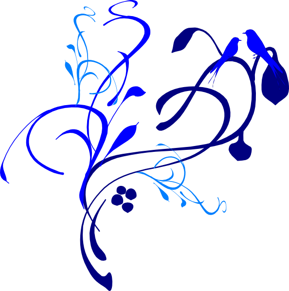 Birds On A Branch Clip Art - Vines Clip Art (594x598)