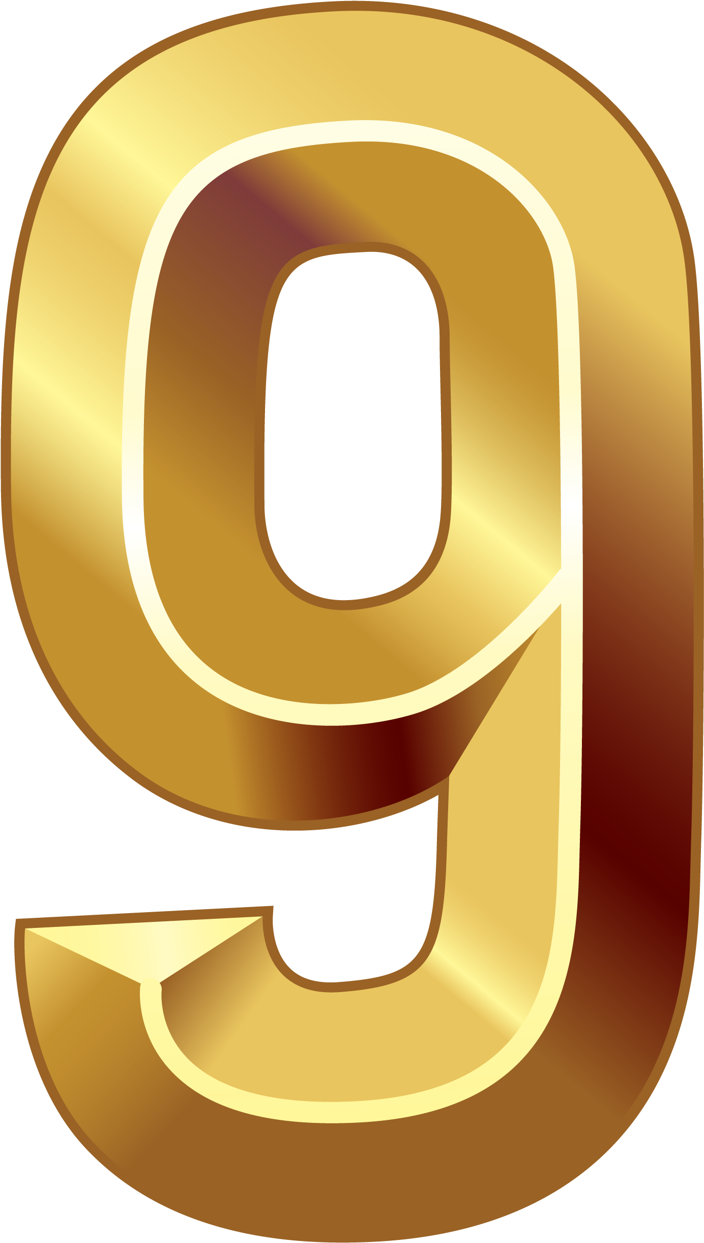 Number Clip Art - Golden Number 0 Png (1539x2554)