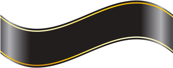 Черный Баннер Png Clipart - Gold And Black Banner (600x257)