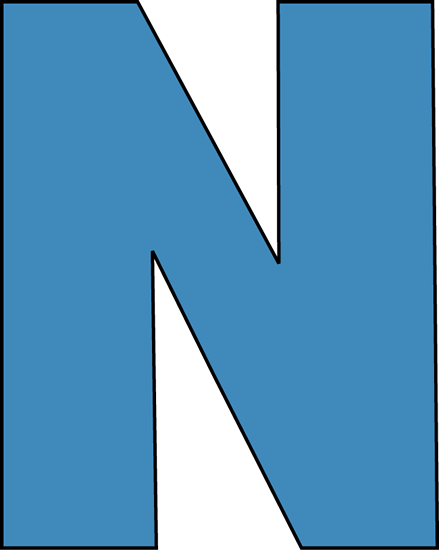 Blue Alphabet Letter N Clip Art - Alphabet (439x550)