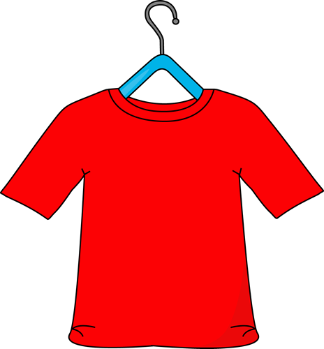 Shirt On A Hanger Clip Art Image Red Shirt On A Blue - Shirt On A Hanger Clip Art Image Red Shirt On A Blue (464x500)